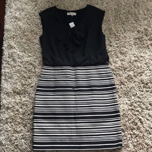 Loft Black and cream dress